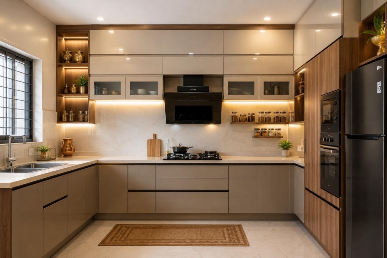 Kitchen collection option 4 — same layout in an alternative laminate and finish