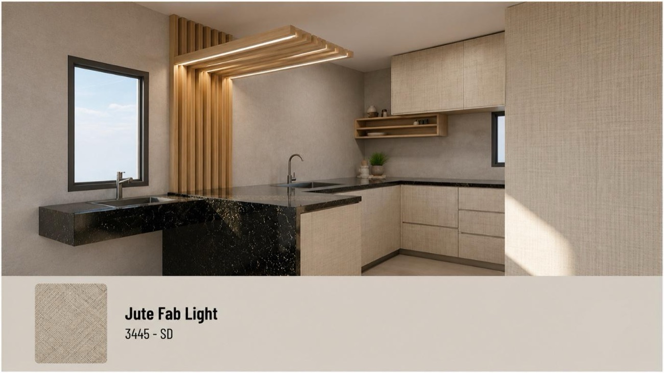 Kitchen collection option 10 — same layout in an alternative laminate and finish